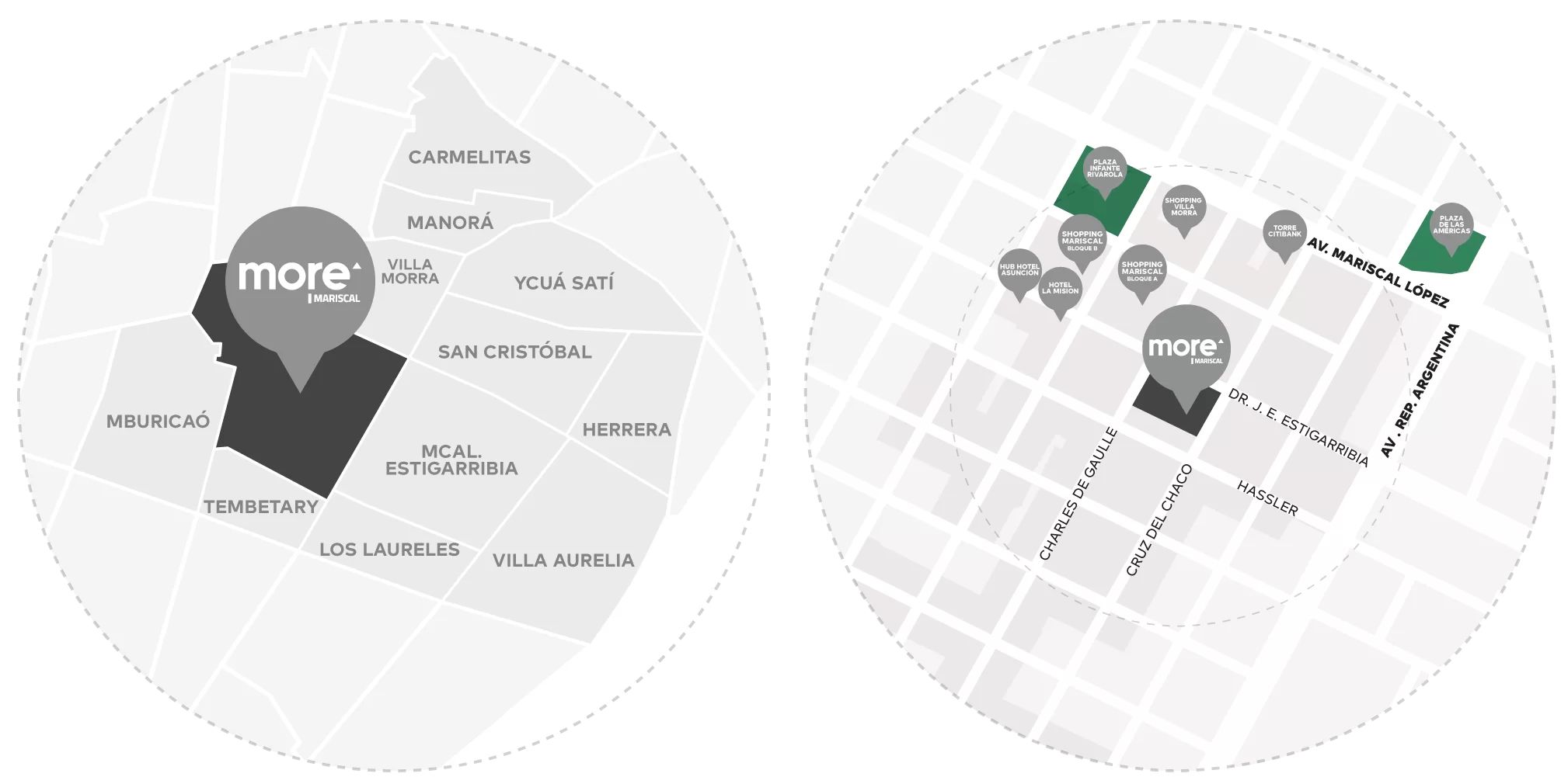 Mapas de ubicación del barrio Mariscal