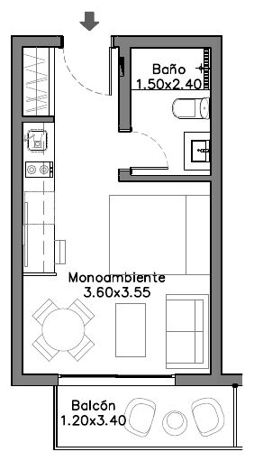 Planta Monoambiente